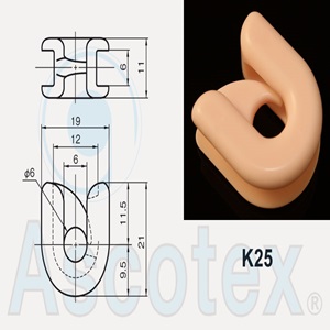 Móc Sứ Ceramic dẫn hướng trung tâm Ascotex Ceramic Centre Hook Guide K25